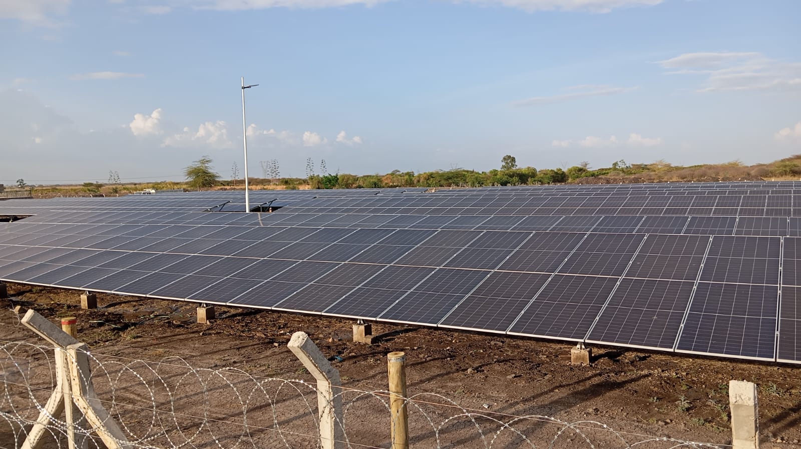 Fence Volt solar installation secured by razor wire fencing